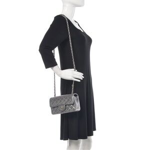 Authentic Chanel Metallic Calfskin Pixel Effect Mini Rectangular Flap Bag